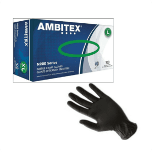 Ambitex N200BLK Nitrile Gloves L