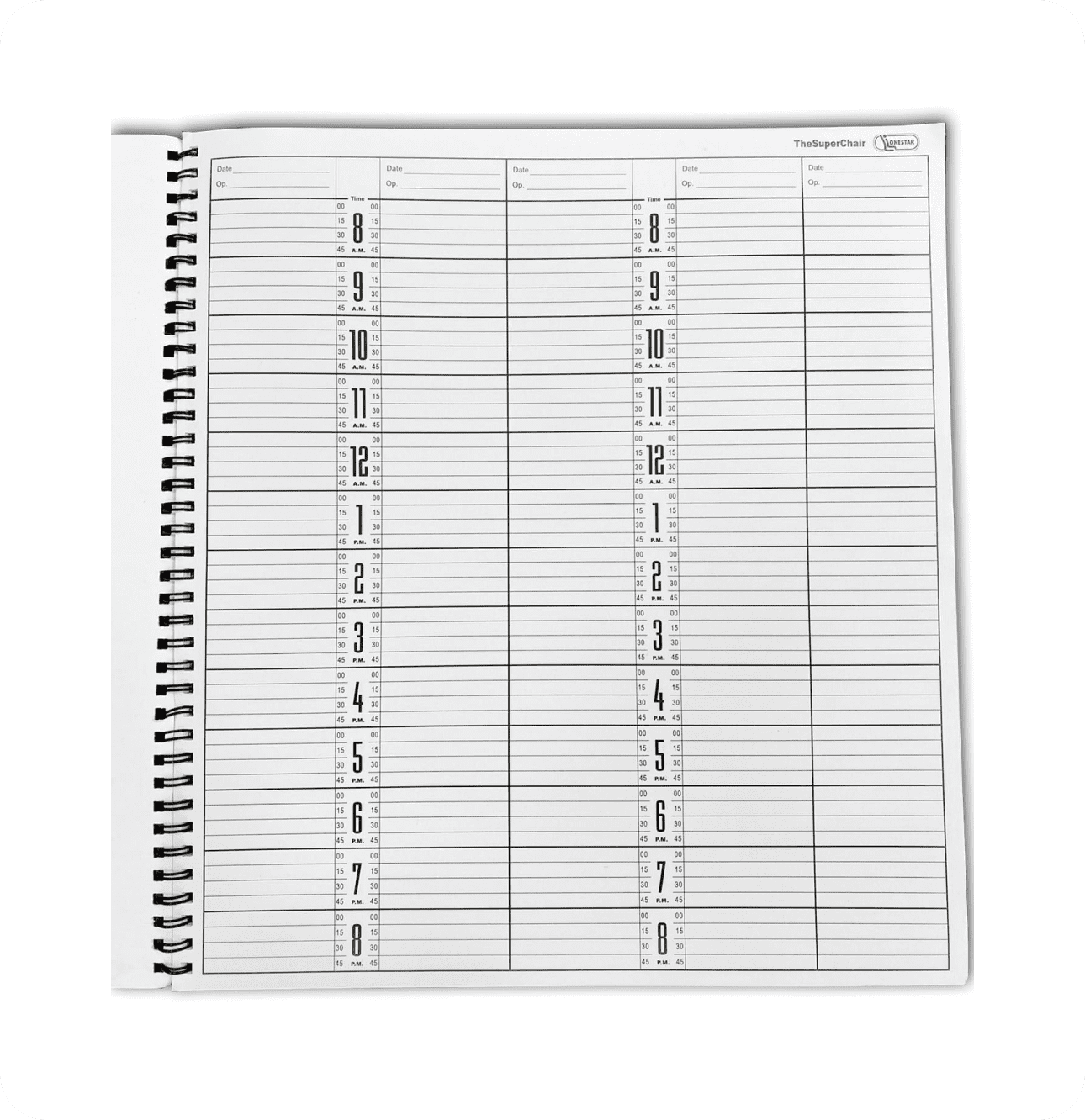 Spa Appointment Book (5 Column)